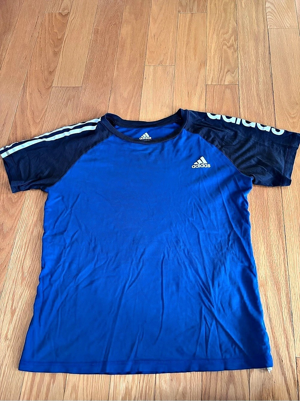 adidas Men's Blue & Black Athletic Short Sleeve Tee